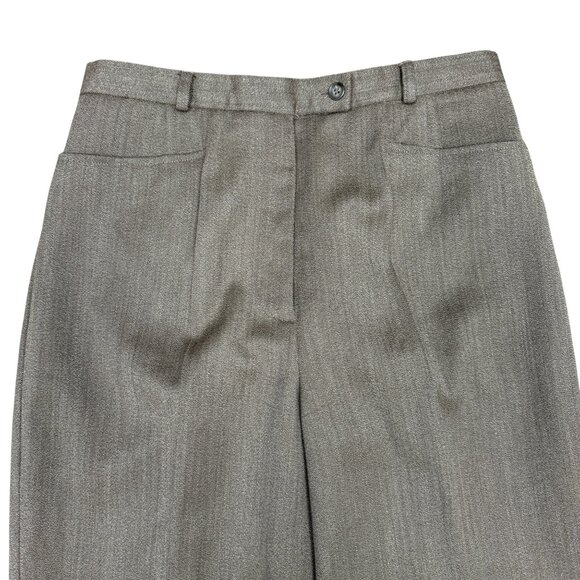 Women's TALBOTS Pure Wool Brown Straight Leg High Rise Lined Pants- Size 12 - Picture 3 of 11